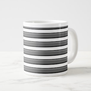 Mug de café blanc avec rayures horizontales grises