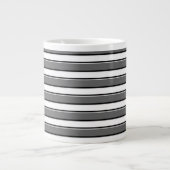 Mug de café blanc avec rayures horizontales grises (Devant)