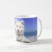 Mug de café blanc chiot (Devant droit)