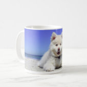 Mug de café blanc chiot (Devant gauche)