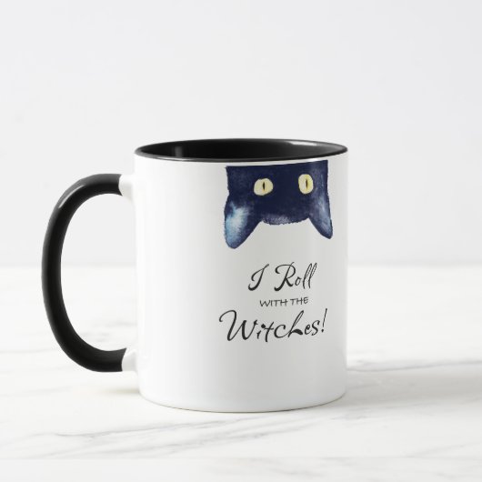 Mug de café blanc et noir drôle (Gauche)