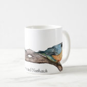 Mug de café blanc nuthatch à poitrine rouge (Devant droit)