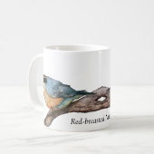 Mug de café blanc nuthatch à poitrine rouge (Devant gauche)