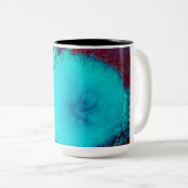 Mug de café bleu Abstrait (Devant droit)