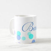 Mug de café bleu et Turquoise avec nom (Devant gauche)