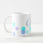 Mug de café bleu et Turquoise avec nom (Gauche)