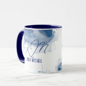 Mug de café bleu monochrome bleu (Devant gauche)