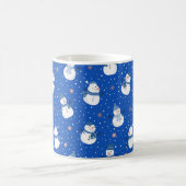 Mug de café bleu Noël avec des neigeurs (Centre)
