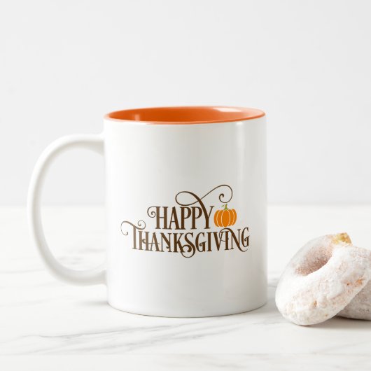 Mug de café Bonne Action de grâce (Avec donut)