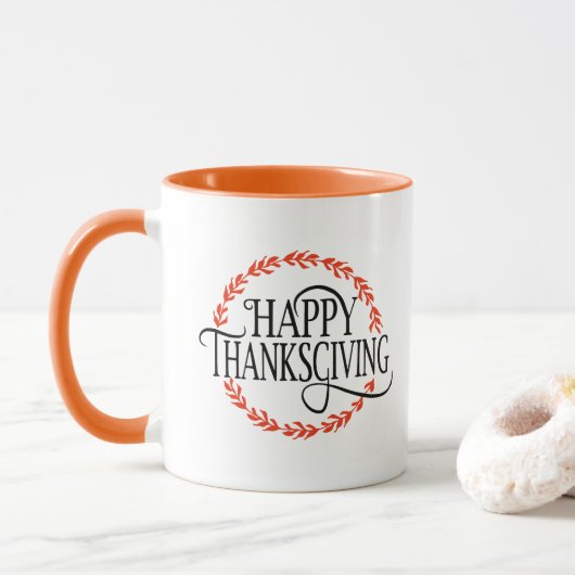Mug de café Bonne Action de grâce (Avec donut)