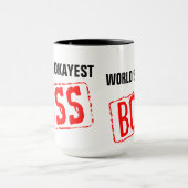 Mug de café Boss le plus Okayest dans le monde (Centre)