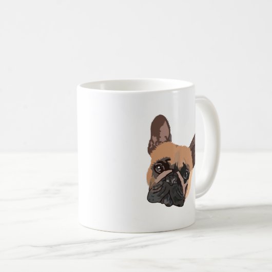 Mug de café Bulldog Abstrait (Devant droit)