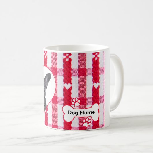 Mug de café Bulldog Français en forme de coeur per (Devant droit)