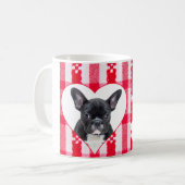 Mug de café Bulldog Français en forme de coeur per (Devant gauche)