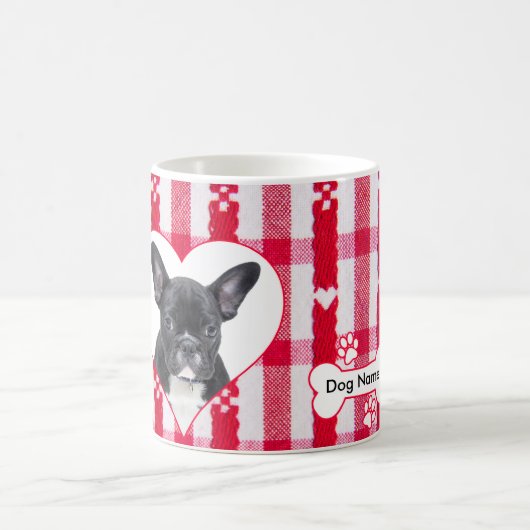 Mug de café Bulldog Français en forme de coeur per (Centre)