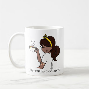 Mug de café caféiné et vacciné personnalisé