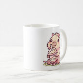 Mug de café Capybara Kawaii Mignon buvant du thé a (Devant droit)