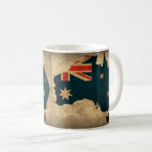 Mug de café - Carte de l'Australie avec drapeau (Devant droit)