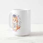 Mug de café chat mignon Kawaii de remise de diplôm (Devant gauche)