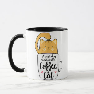 Mug de café chat orange drôle amateur de chat