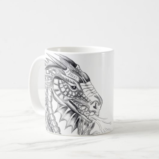 Mug de café chaud au dragon de feu (Devant gauche)