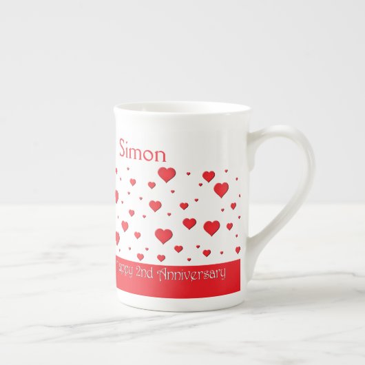 Mug de café - Chine osseuse - 2e anniversaire (Droite)