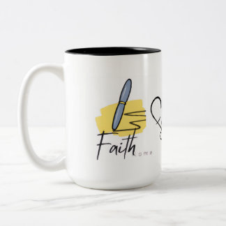 Mug de café chrétien avec le mot Foi 15oz