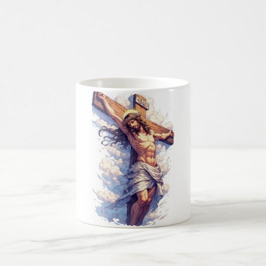 Mug de café chrétien Jésus sur la Croix (Centre)