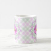 Mug de café - Cosmos rose moyen sur dentelle et tr (Centre)