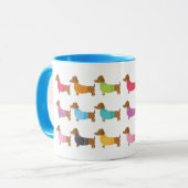 Mug de café Dachshunds coloré (Devant gauche)