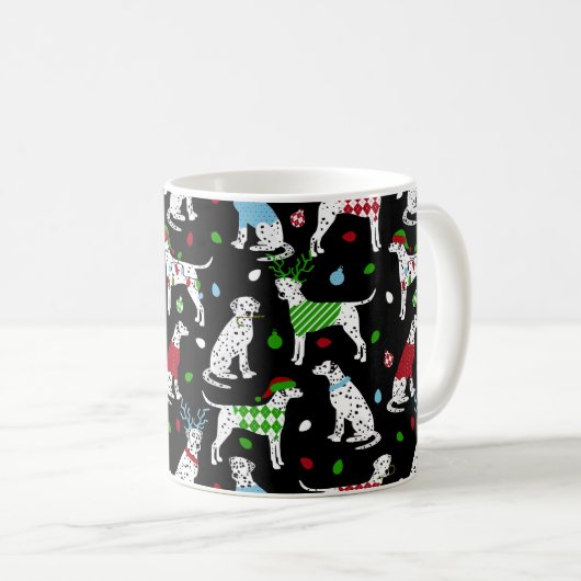 Mug de café dalmate de Noël (Devant droit)