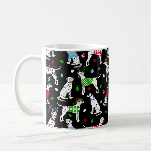 Mug de café dalmate de Noël (Gauche)