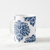 Mug de café Damask Elegant Navy (Devant gauche)