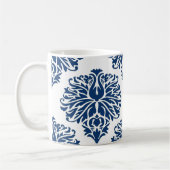 Mug de café Damask Elegant Navy (Gauche)