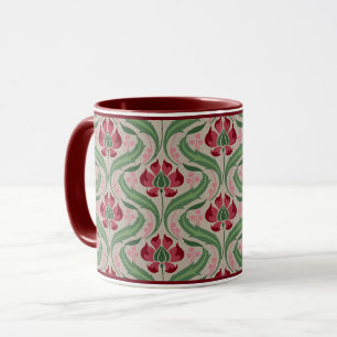Mug de café Damask Fleur sauvage rose