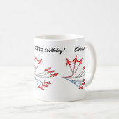 Mug de café d'anniversaire Avions à réaction rouge (Devant droit)