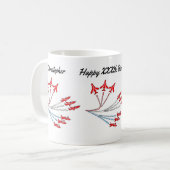 Mug de café d'anniversaire Avions à réaction rouge (Devant gauche)