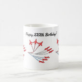 Mug de café d'anniversaire Avions à réaction rouge (Centre)
