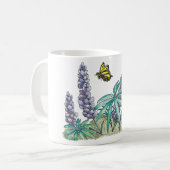 Mug de café d'aquarelle Lupine de l'Alaska (Devant gauche)