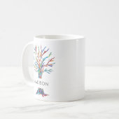 Mug de café d'arbre multicolore personnalisé (Devant gauche)