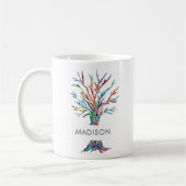Mug de café d'arbre multicolore personnalisé (Gauche)