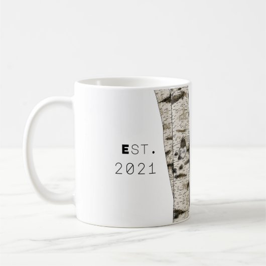 Mug de café de Birch Tree gravé (Gauche)