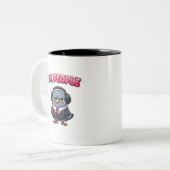 Mug de café de bureau de pigeon de gens Ew drôle (Devant gauche)