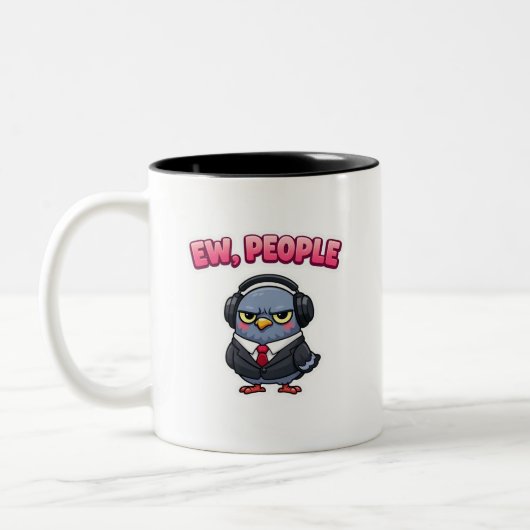 Mug de café de bureau de pigeon de gens Ew drôle (Gauche)