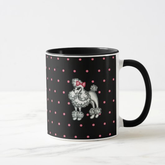Mug de café de caniche rétro (Droite)