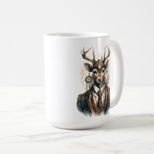 Mug de café de cerf en vapeur (Devant droit)