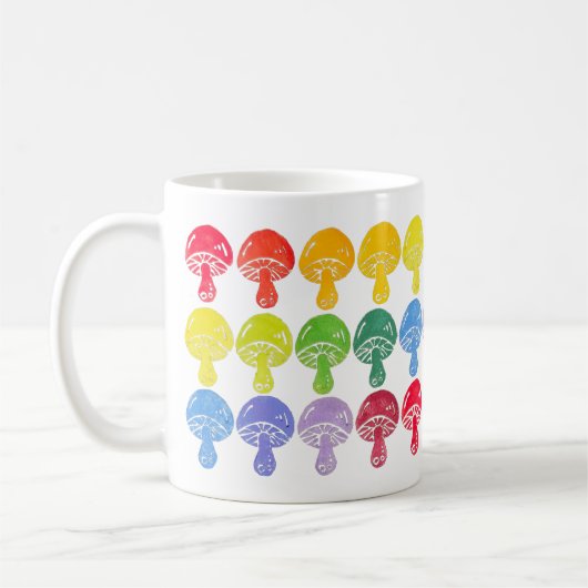 Mug de café de champignons arc-en-ciel (Gauche)