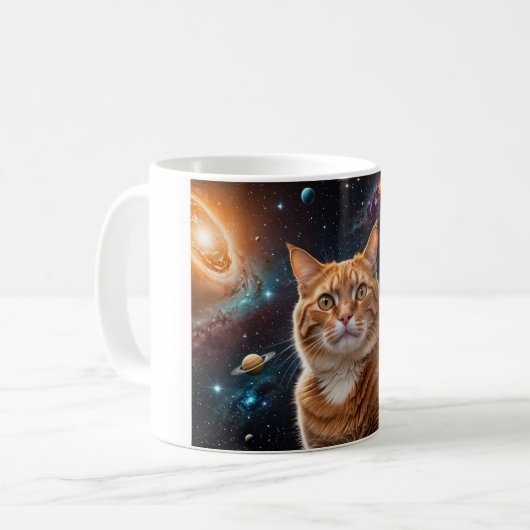 Mug de café de chat cosmique (Devant gauche)