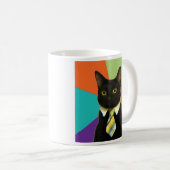 Mug de café de chat d'affaires personnalisé (Devant droit)
