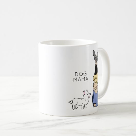 Mug de café de chien Mama (Devant droit)